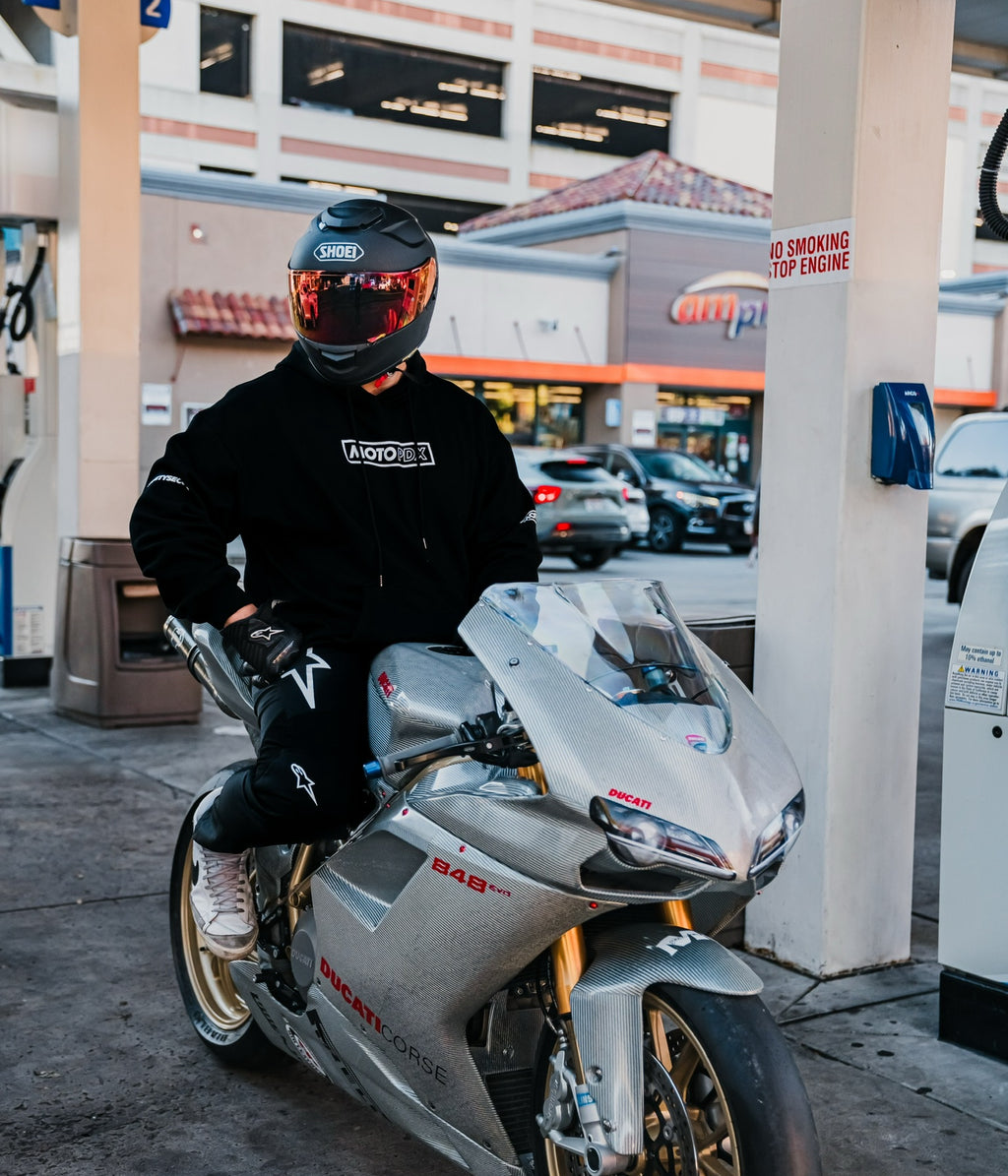 MotoPDX Heavyweight Oversized Riding Hoodie Felt Lined