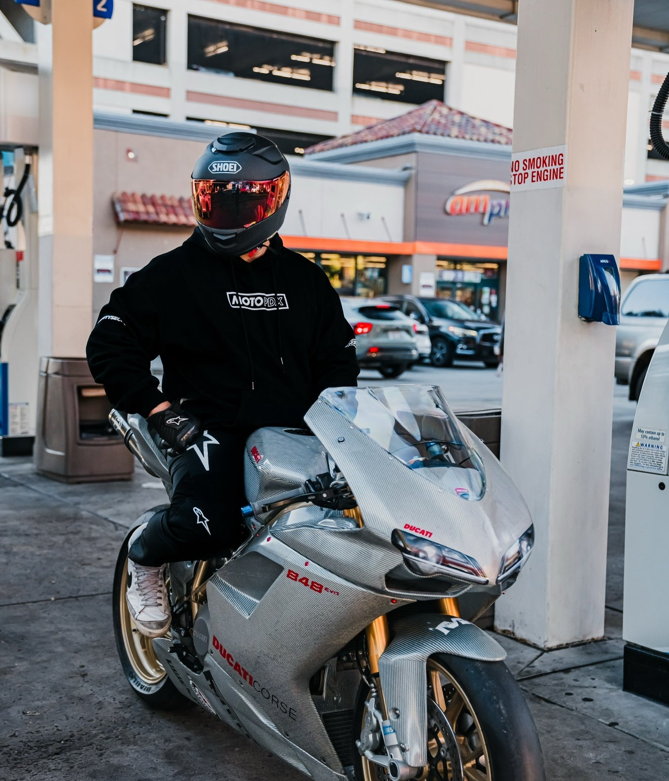 MotoPDX Heavyweight Oversized Riding Hoodie Felt Lined